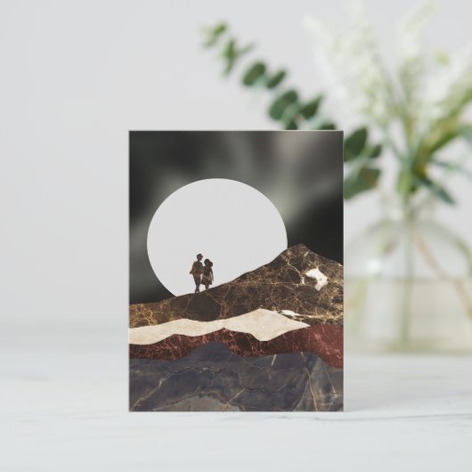 Romantische Marmorlandschaft aus dem Moonlit Postkarte (Stehend Vorderseite)