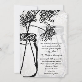Romantische Mason Jar Shadows Damask Wedding Einladung