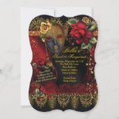 Romantische Masquerade Sweet 16 Party lädt ein Einladung (Vorderseite)