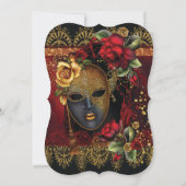 Romantische Masquerade Sweet 16 Party lädt ein Einladung (Rückseite)