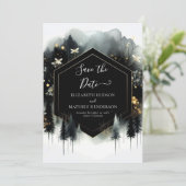 Romantische, maßgeschneiderte Waldhochzeit Save The Date (Stehend Vorderseite)