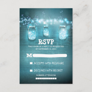 romantische Maurerglasschnur beleuchtet Hochzeit RSVP Karte