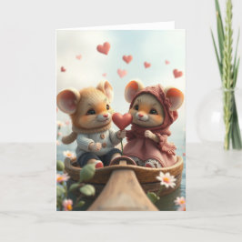 Romantische Mauskarte Dankeskarte