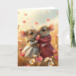 Romantische Mauskarte Dankeskarte