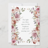 Romantische Mauve Floral Wedding Anniversary Card (Vorderseite)