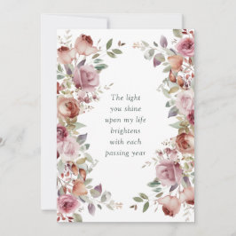 Romantische Mauve Floral Wedding Anniversary Card