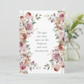 Romantische Mauve Floral Wedding Anniversary Card (Stehend Vorderseite)