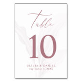 Romantische Mauve Minimal Tischnummer (Vorderseite)