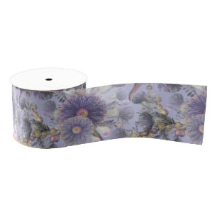 Romantische Mauve Wattle & Eukalyptus Ripsband