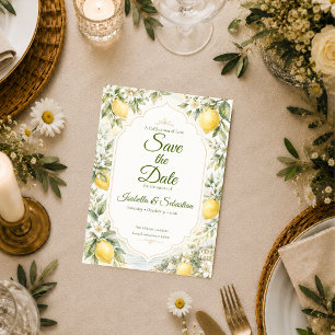 Romantische mediterrane Hochzeit Save The Date