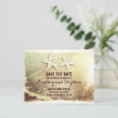 Romantische Meeresschaum- und Seesternpaare Save t Ankündigungspostkarte (Stehend Vorderseite)