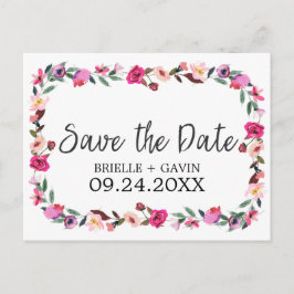 Romantische Messe Blossow Kranz Save the Date Ankündigungspostkarte