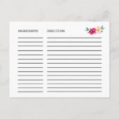 Romantische Messe Brautparty Weinkarte Postkarte (Rückseite)