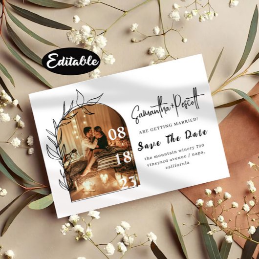 Romantische Minimalarme Save the Date Einladung