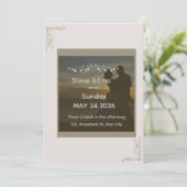 Romantische & Minimale Hochzeits-Einladungsvorlage Einladung (Stehend Vorderseite)