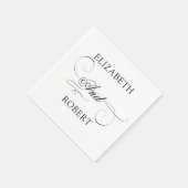 Romantische Minimalistisch Luxus Monogram Hochzeit Serviette (Ecke)