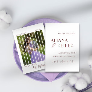 Romantische Minimalistische Elegent Lila Foto Hoch Save The Date