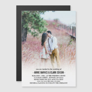 Romantische Minimalistische Foto Hochzeit Magneteinladung