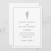 Romantische Minimalistische Hochzeit an der Grenze Einladung (Vorne/Hinten)