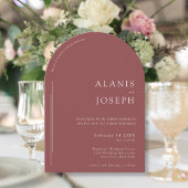 Romantische Minimalistische Kupfer-Rost-Hochzeit Einladung