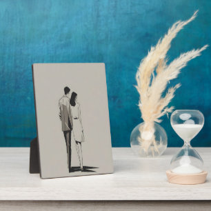Romantische Minimalistische Linien Kunst Fotoplatte