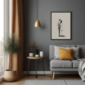 Romantische Minimalistische Linien Kunst Poster