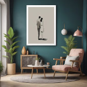 Romantische Minimalistische Linien Kunst Poster