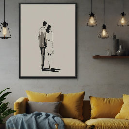 Romantische Minimalistische Linien Kunst Poster