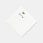 Romantische Minimalistische Monogram hell Serviette (Ecke)