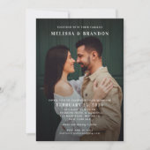 Romantische Minimalistische Overlay Text 2 Foto Ho Einladung (Vorderseite)