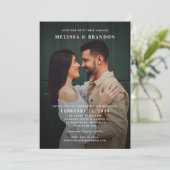 Romantische Minimalistische Overlay Text 2 Foto Ho Einladung (Stehend Vorderseite)