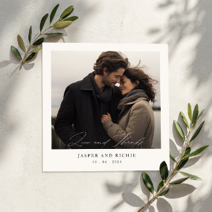 Romantische Minimalistische Quadratische Hochzeits Save The Date