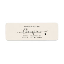 Romantische Minimalistische Script Cream Color Wed