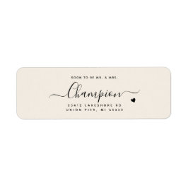 Romantische Minimalistische Script Cream Color Wed