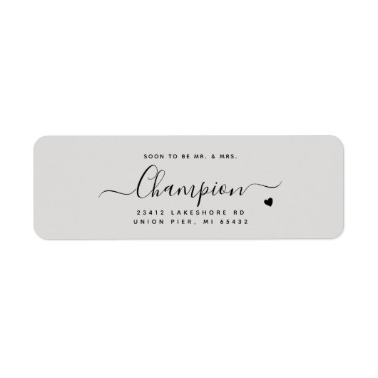 Romantische Minimalistische Script Dove Gray Weddi (Vorne)