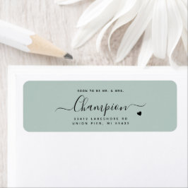 Romantische Minimalistische Script Mint Green Wedd