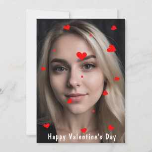 Romantische minimalistische Valentinstag-Postkarte Feiertagskarte