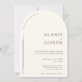 Romantische Minimalistische Warm White Burgundy We Einladung (Vorderseite)