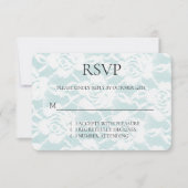 Romantische Minze White Roses Blumenhochzeit RSVP (Vorderseite)