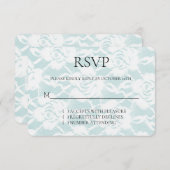 Romantische Minze White Roses Blumenhochzeit RSVP (Vorne/Hinten)