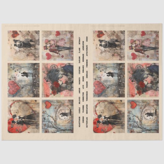 Romantische Mischmedien - Hintergrund 1 Seidenpapier (Vorderseite)