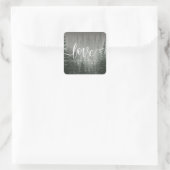 Romantische Misty Forest Themed Script-Liebe Hochz Quadratischer Aufkleber (Tasche)