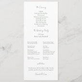 Romantische Mit Monogramm Anfänge Hochzeit Programm (Rückseite)