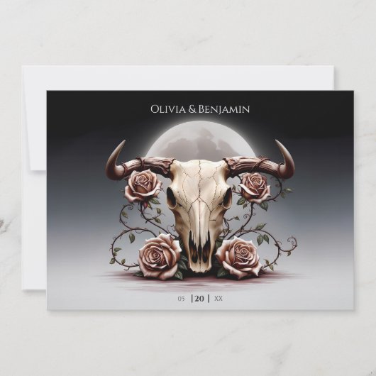 Romantische Mittelalterliche Blumenkuh Einladung (Vorderseite)