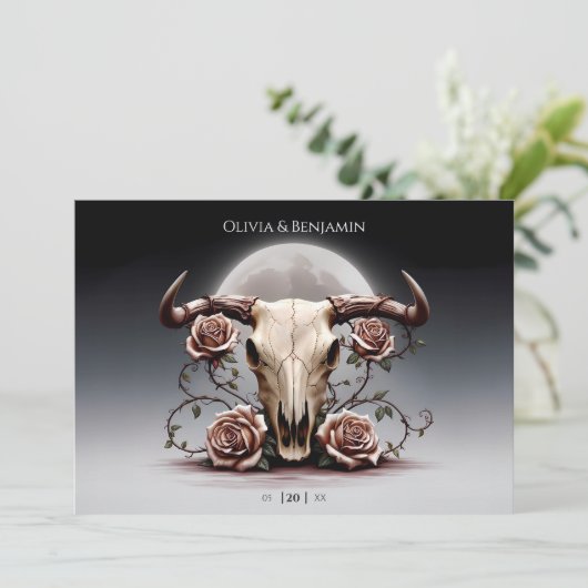 Romantische Mittelalterliche Blumenkuh Einladung (Stehend Vorderseite)