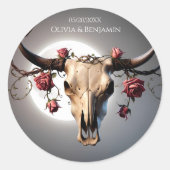 Romantische Mittelalterliche Blumenkuh Runder Aufkleber (Vorderseite)