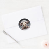 Romantische Mittelalterliche Blumenkuh Runder Aufkleber (Umschlag)