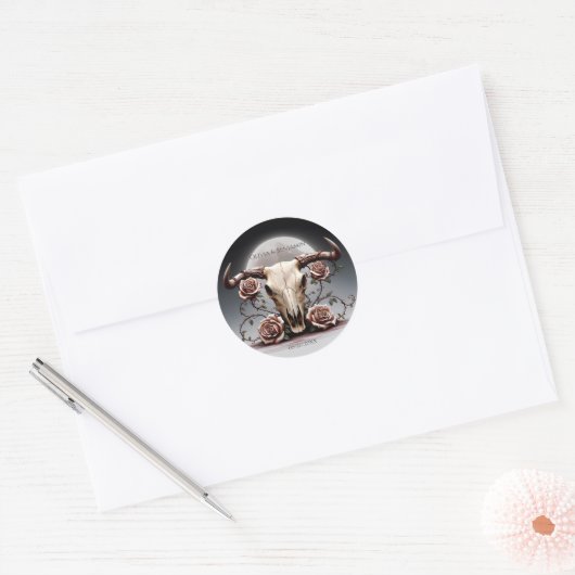 Romantische Mittelalterliche Blumenkuh Runder Aufkleber (Umschlag)