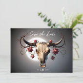 Romantische Mittelalterliche Blumenkuh Save The Date (Stehend Vorderseite)