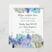 Romantische Mixed Florals Hochzeitsfeier Einladung (Vorne/Hinten)